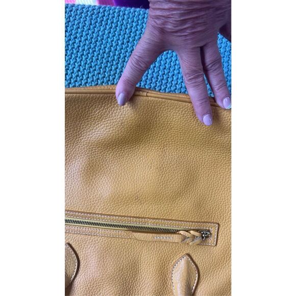 DOONEY & BOURKE YELLOW PEBBLE LEATHER SHOULDER BAG SATCHEL - Picture 8 of 11